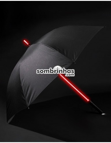 Guarda-Chuva Star Wars com Sabre de Luz em LED 7 Cores e Lanterna