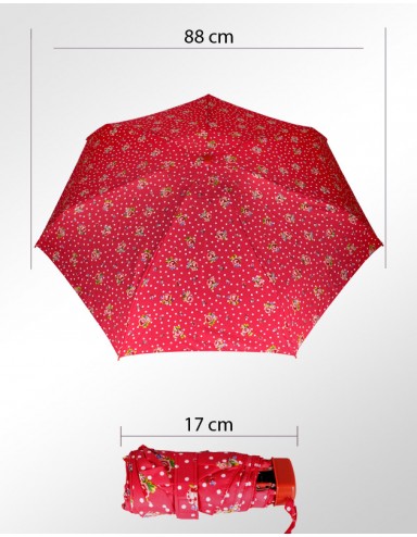 Sombrinha Super-Mini Fazzoletti Vermelha Floral